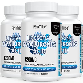 Liposomal Hyaluronic Acid Capsules - High Dose with 1000 mg Hyaluron, High Molecular Hyaluronic Acid (500-700 kDa), Free from Additives, 60 Pieces (Pack of 3)
