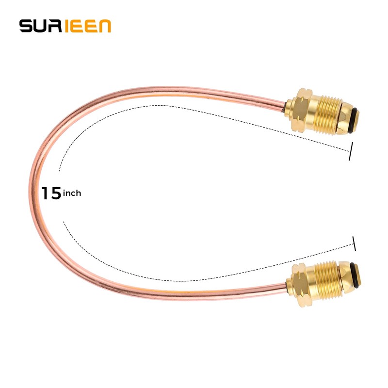 SURIEEN Propane Regulator Copper Pigtail POL x POL 15 Inch,