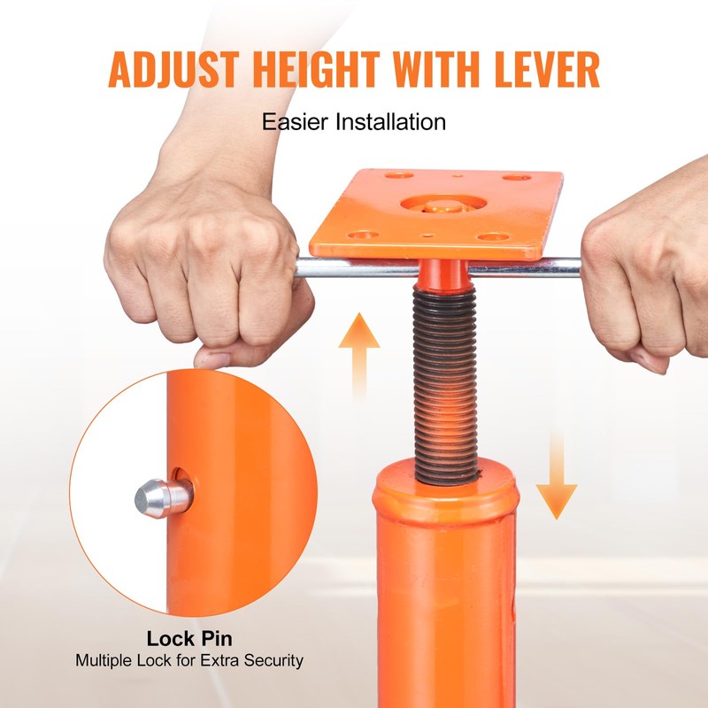 VEVOR House Floor Jack, 53"-93" Height Range, 18000 lbs Max