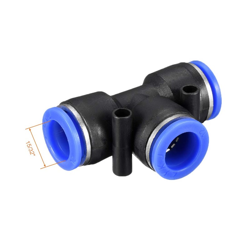sourcing map Plastic Tee Push to Connect Tube Fittings 12mm