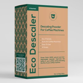 The Green Pods Eco Descaler - Coffee Machine Descaler Compatible With Nespresso, Keurig, Breville, DeLonghi, And All Others - Descaling Powder