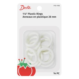 Dritz 1-1/8" Plastic Rings, 14 Count, White