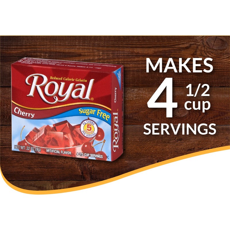 Royal Cherry Gelatin Dessert Mix, Sugar Free and Carb Free
