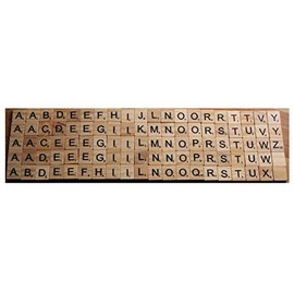 Supercrafts 100 Scrabble type Letter Tiles Wooden (Full Set)
