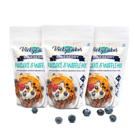 Blueberry Pancake & Waffle Mix Bundle by Vicky Cakes - Light & Fluffy, Dairy-Free, Vegan-Friendly, Non-GMO | Pack of 3