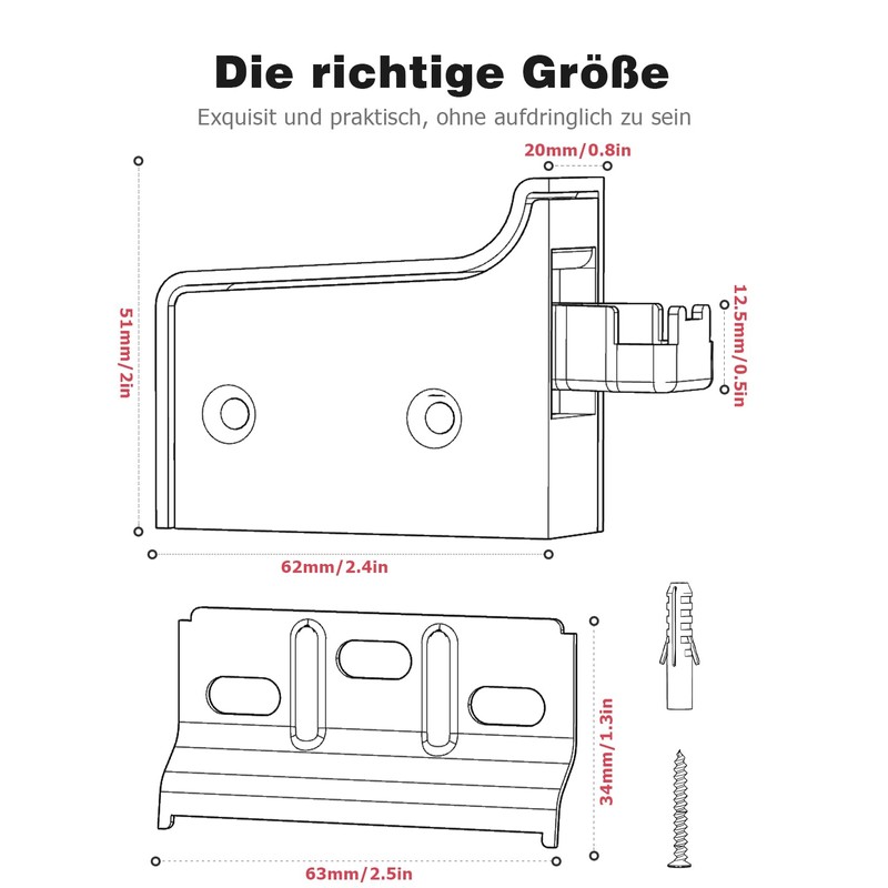 Mellbree Wardrobe Hanger Wall Mount - Adjustable, 150 kg Load