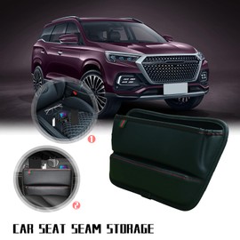 Aoeeki Seat Gap Filler Storage Box, Premium Leather Car Accessories Center Console Organizer, Car Organizer Car Accessories for Women Men, Car Essentials for Car SUV Truck