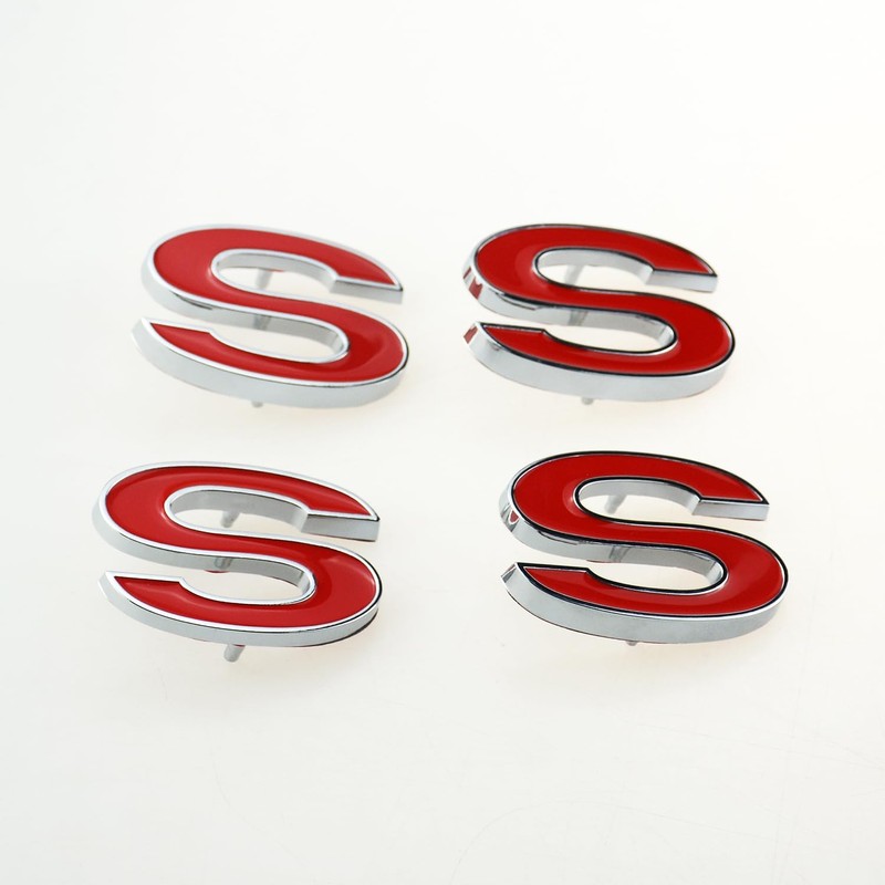 6Pcs Set SS 454 Fender Emblem 3D Tape Badge Sticker