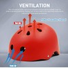 Tourdarson Skateboard Helmet Impact Resistance Ventilation for Youth & Adults
