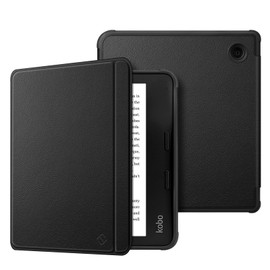 Fintie Slim Case for 7" Kobo Libra Colour (2024) / Kobo Libra 2 (2021) eReader - Soft TPU Protective Back Cover with Auto Wake/Sleep, Black