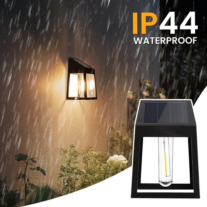 GIGALUMI Solar Fence Lights, 6 Pack Fence Outdoor Waterproof Lights