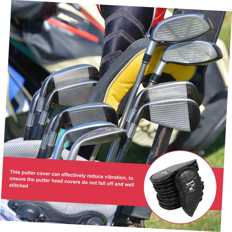 Totority 1set Pu Golf Club Covers Crocodile Pattern Protective Headcovers