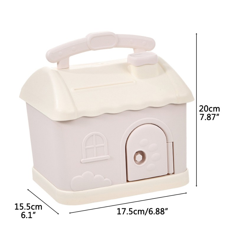 Cartoon House Piggy Bank with 3D Sticker DIY Storage Money