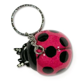 Hand Painted Ladybug Insect Key Chain