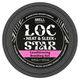 IWELL Signature | Loc Star | Conditioning Braiding Gel 16oz | Shining and Conditioning Hair Gel | Styling Gel | Great for Braids, Locks, Twists