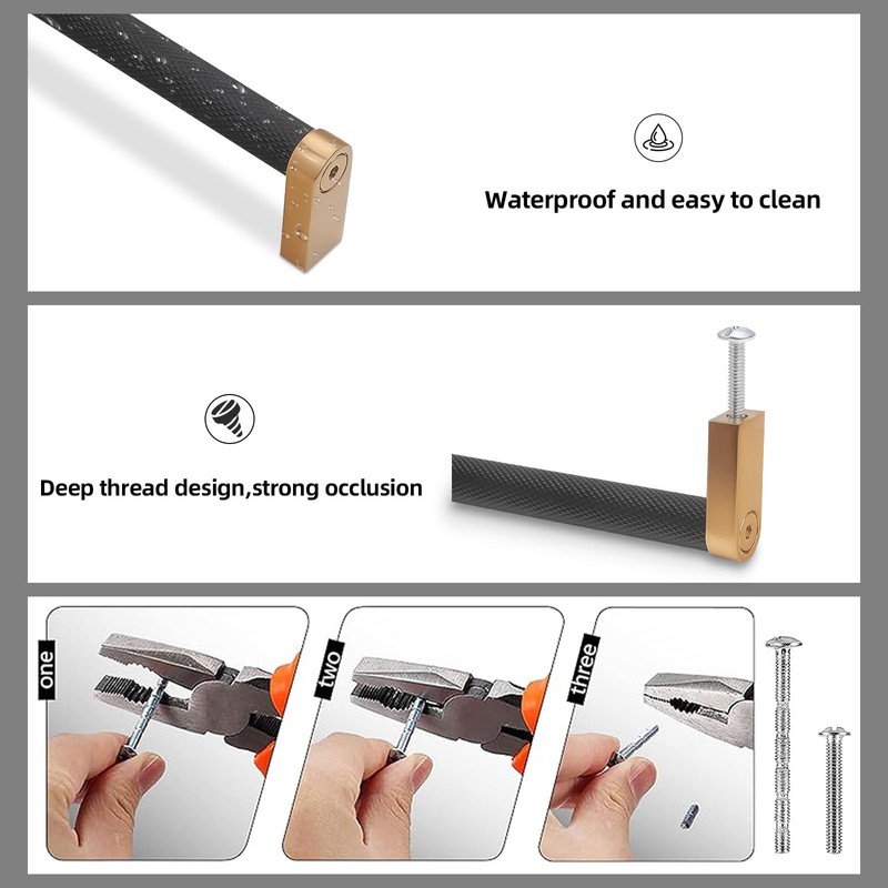 KOMOTIA 10 Pack Matte Black and Champagne Bronze Cabinet Pulls