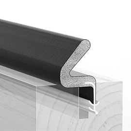 36 Ft "Q" Foam Kerf Weather Stripping Door Seal, V - Shaped Kerf Door Seal Resilient PU Foam Seal Strip - Insulation Anti Collision Soundproof ( Black)