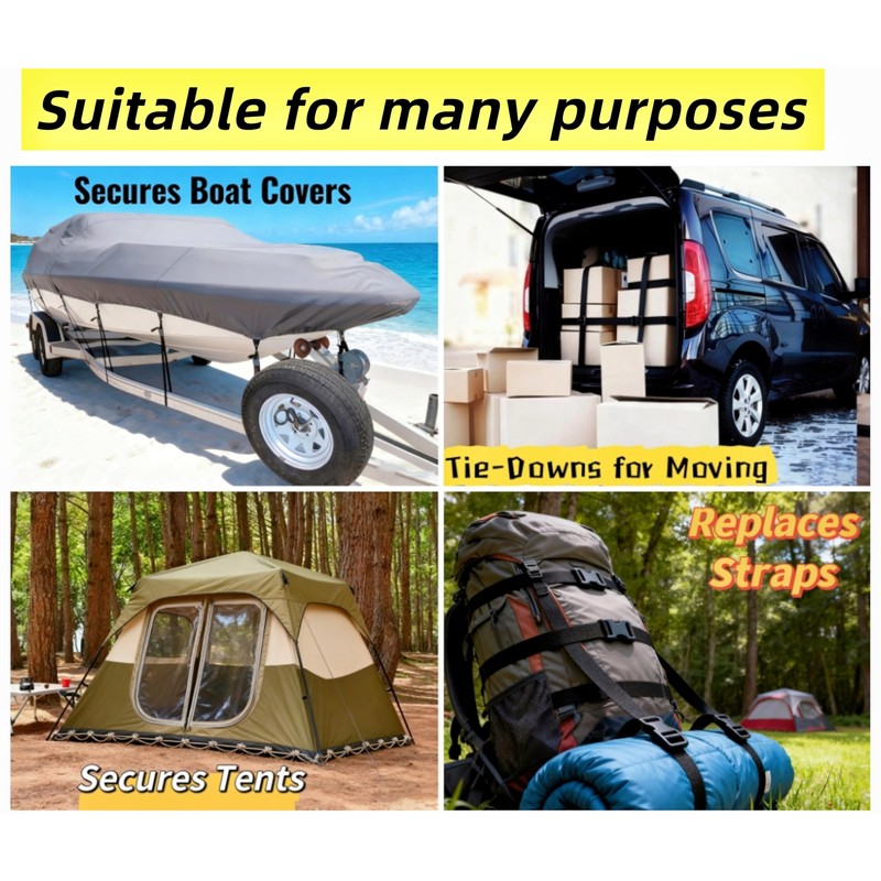 TsdL-one 6 Pack Boat Cover Tie Down Straps with Quick
