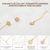 TXG Collares de Mujer, Juego Collar Aretes de Mujer Plata