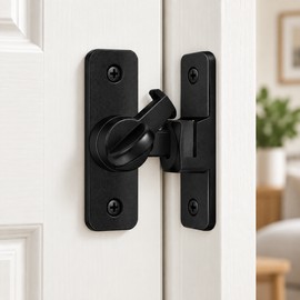 4-Piece Door Latch Set with Screws – 90-Degree Sliding Hook Locks for Cabinets, Windows & Doors