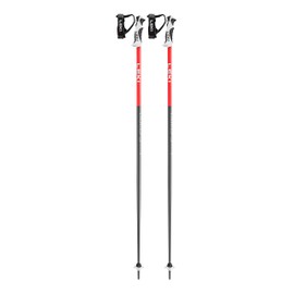 LEKI Bold S Lightweight Aluminum Ski Poles for Alpine Skiing - Dark Anthracite-Bright Red-White - 110 cm