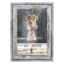 Icona Bay 4x6 Azure Gray Picture Frame, Cape Cod Style 4 x 6 Photo Frame, Table Top or Wall Mount, Bayou Collection