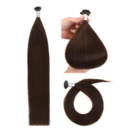 Flat Tip Extensions Real Hair Keratin Bondings 40 cm Remy Real Hair Extensions Bondings (50 g #4 Medium Brown)