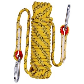Aoneky 10 mm Cuerda Estática al Aire Libre Cuerda de Escalada, Cuerda de Seguridad Rescate Supervivencia, Multicolor (Amarillo 2, 32 Pies)