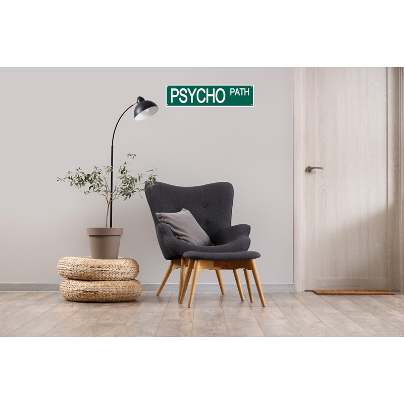 Psycho Path Funny Street Sign Retro Funny Wall Decor Metal