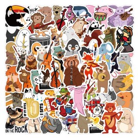 103 Pcs, Colorful Animal Stickers, Cute Stickers, Cartoon Graffiti Stickers | Kawaii Laptop Stickers | Vinyl Waterproof Stickers for Scrapbooking, Art, Crafts, Skateboard, Luggage, Guitar
