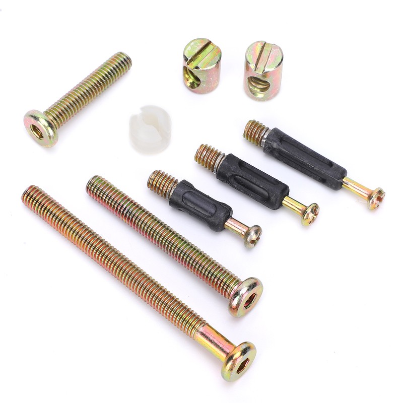 125Pcs Furniture Hardware Screw PreInserted Nut Eccentric Wheel 3in1 Connecting