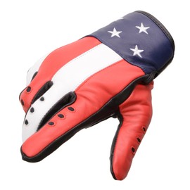 Milwaukee Leather MG7527 Men’s ‘Stars and Stripes’ Leather Gloves with Touch Fingers (X-Large)