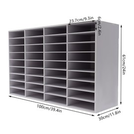 LIAPDG 36 Compartment Literature Organizer, PVC Mail Sorter Organizer Removed Office Classroom Mailbox with Felt Pads Load-Bearing 80 Kg/176Lbs Each Compartment Size(L*H) 23.7 x 6 Cm/9.3 x 2.4 Inch