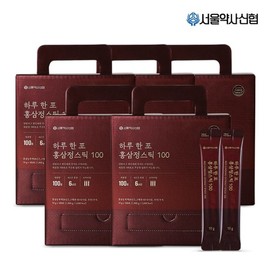 Seoul Pharmacists' Cooperative 하루 한포 홍삼정스틱 100포 5세트 (선물세트) Daily One Pack Red Ginseng Stick 100 Packs 5 Sets (Gift Set)