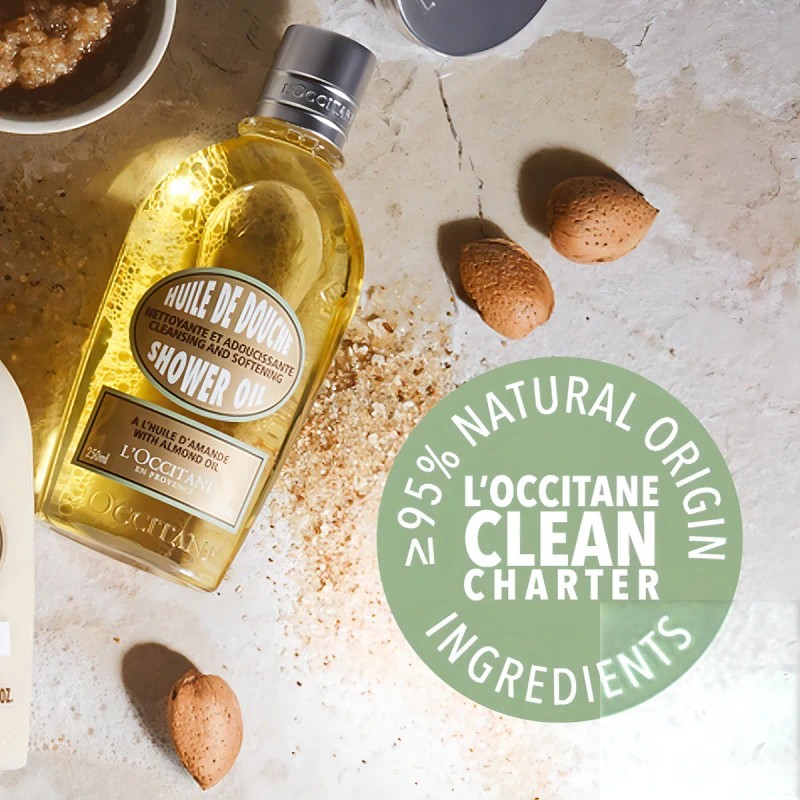 Aceite de Ducha L'Occitane Almendras 250mL Vegano Sin Parabenos Cruelty