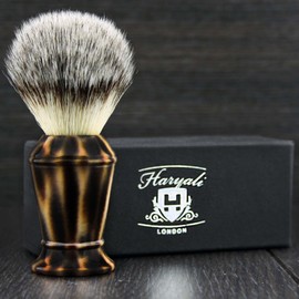 Soft Synthetic Hair Men's Shaving Brush in Cheetah Print Handle. Perfect Hair That Last Longer Then Any Hair.
