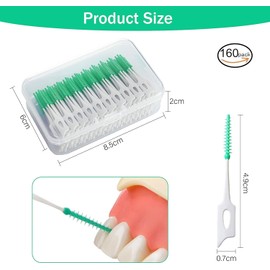 Leiouna 200 pcs Soft Dental Floss Picks, Interdental Brushes Brush with Convenient Carry Case, Toothpicks Brush Between Teeth Cleaning Tool Soft, Suitable for Oral Care of Adults and Children