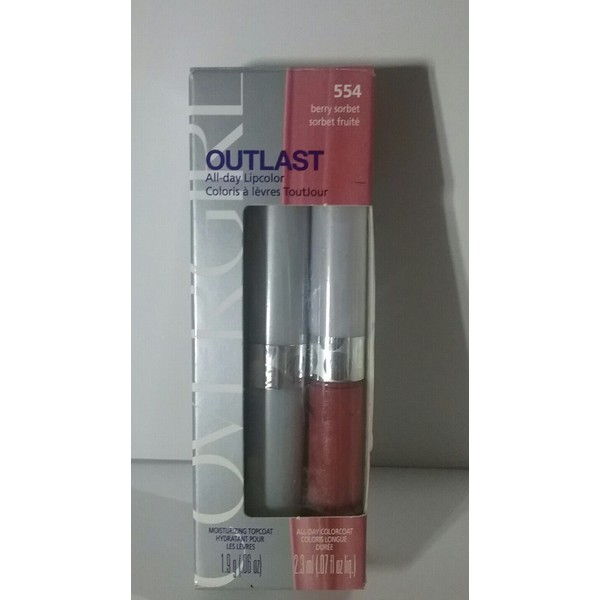CoverGirl Outlast All Day Lipcolor Lipstick Shade Color BERRY SORBET Code 554