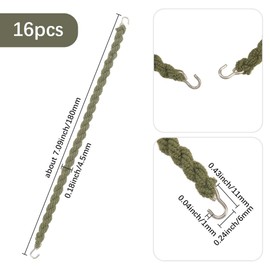SOFPLATE 1 Box 16PCS Army Green Elastic Boot Straps Military Boot Bands Blousing Garters Legging Rope with Metal Hooks for Army Police Training Hiking Cycling Outdoor Sports Accessories men women