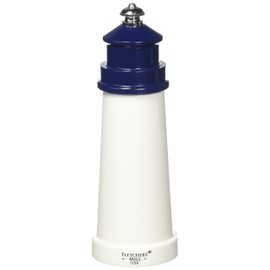 Fletchers' Mill Lighthouse Pepper Mill, White/Cobalt - 6 Inch, Adjustable Coarseness Fine to Coarse, MADE IN U.S.A.