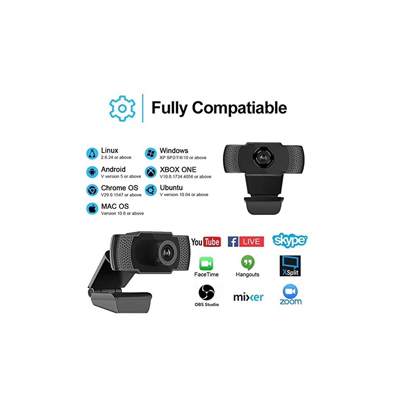 USB Webcam 1080P Web Camera with Microphone for PC HD