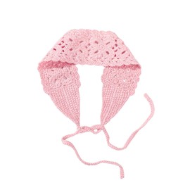OYOANGLE Women's Boho Crochet Knit Hair Band Vintage Head Wrap Hair Bandanas Head Kerchief Pink One-Size