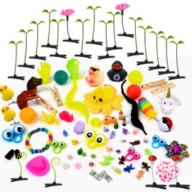 KANDI BAR festival trinkets | 100+ pieces variety pack: sprouts, ducks, finger puppets, tiny hands, babies, googly eyes, squish toys & more | wear & trade at every rave & music festival…