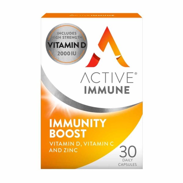 Active Immune Vitamin C D & Zinc Immunity Boost 30