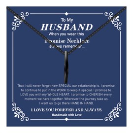 Gifts for Husband Necklace Black Necklace for Men Black Chain Spiral Pendant Jewelry Birthday Inspirational Gift for Husband Gifts From Wife