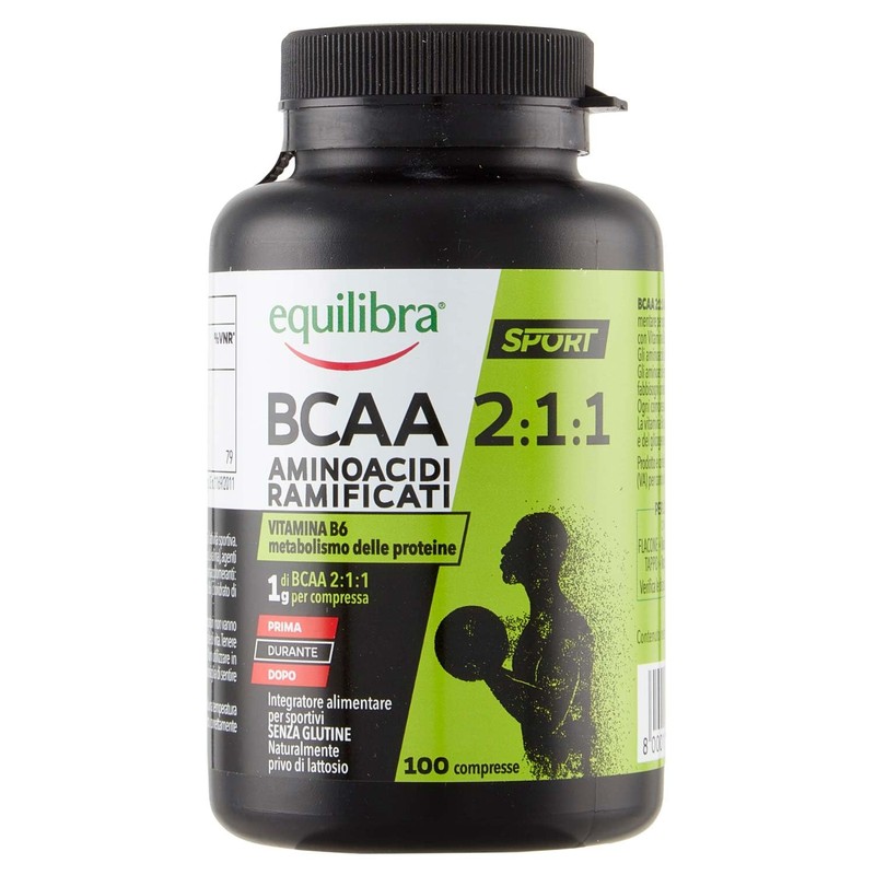 Equilibra Integratori Alimentari, Aminoacidi Ramificati, Integratore per Sportivi, a Base