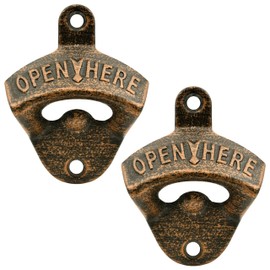 Luwanburg Cast Iron Bottle Opener Wall Mount Beer Top Opener Mountable Antique Gold (Pack of 2)