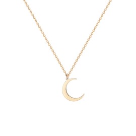 Glimmerst Crescent Moon Necklace, 18K Gold Plated Stainless Steel Crescent Moon Pendant Necklace Delicate Dainty Crescent Necklace for Women