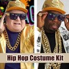 MEDOJO 80 90s Hip Hop Costume Outfit Kit Fake Golden