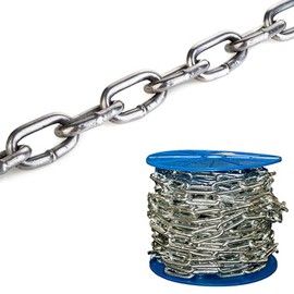 1 Metre (6mm) Galvanised Steel Chain Heavy Duty Durable Security Links Metre Cut Length 225kg Rated Load D2